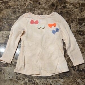 H&M Peach Long Sleeve Shirt with Colorful Bows